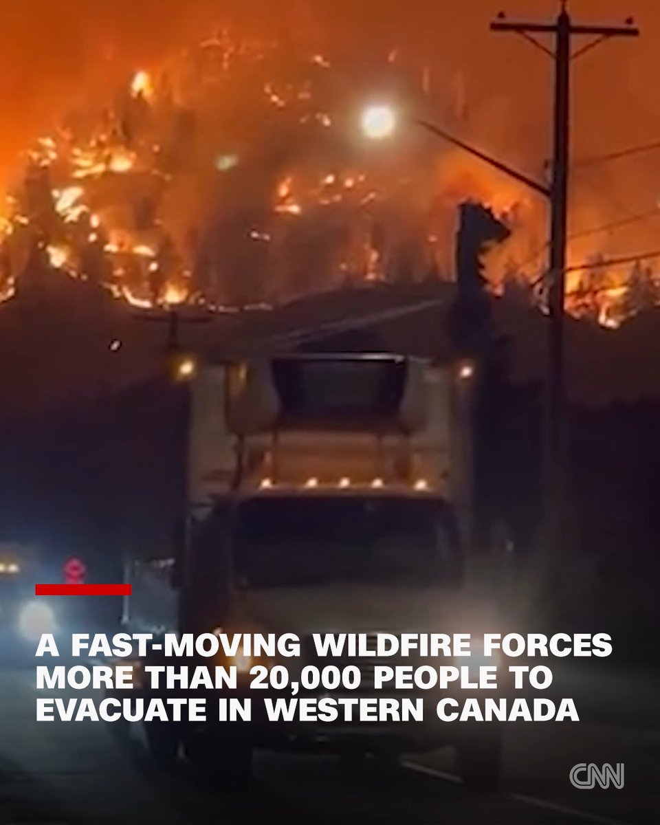 More than 20,000 people were ordered to leave their homes overnight in western Canada as a fast-moving wildfire grew rapidly and raced toward towns along British Columbia's Okanagan Lake, destroying homes in its path.