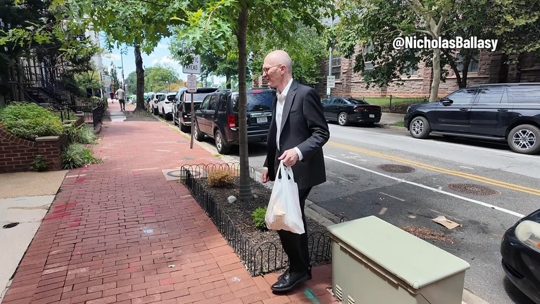 GOP Sen. Mitch McConnell’s chief of staff Terry Carmack, who reportedly makes $226,850 per year, ignores questions at the senator’s residence after he was reportedly discharged from rehab. He entered the hospital almost 2 months ago. A healthcare worker was also seen.