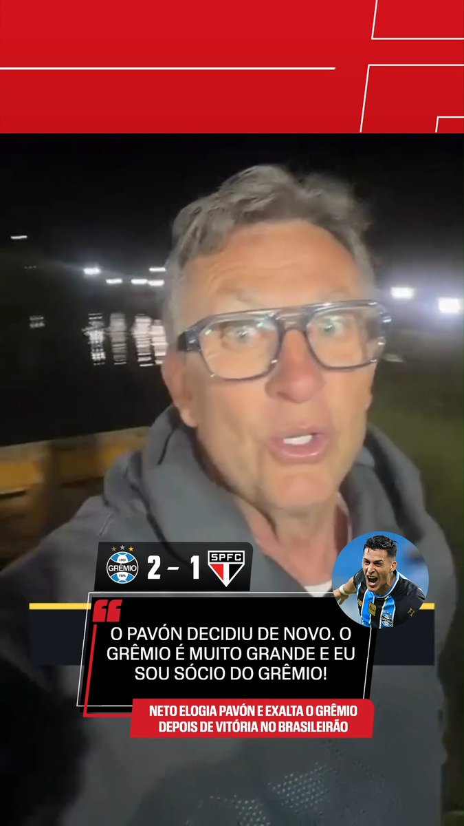 O GRÊMIO É GIGANTE" 🇪🇪 Depois da vitória sobre o São Paulo, Neto exaltou o Grêmio e falou sobre Pavón, que fez gols importantes pelo tricolor gaúcho nos últimos jogos. Concorda, fã de esportes? #FutebolNaESPN #neto #Grêmio