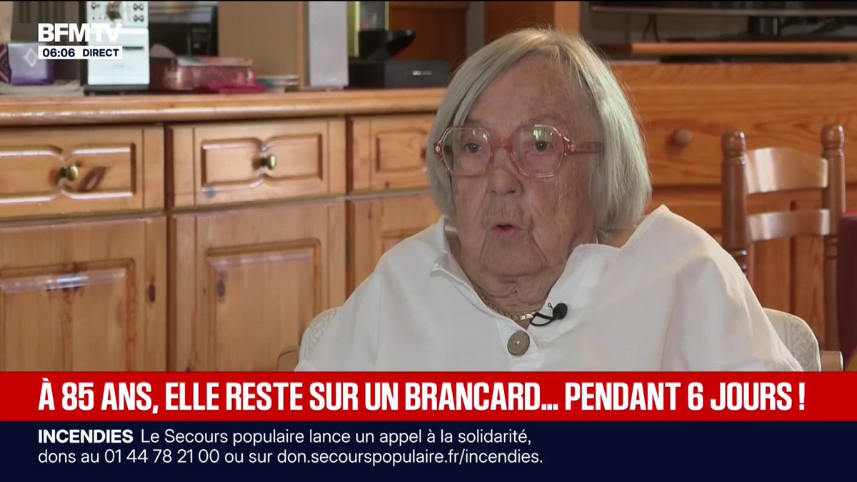 💬 "Je n'en ai pas bougé" À 85 ans, elle passe six jours sur un brancard aux urgences