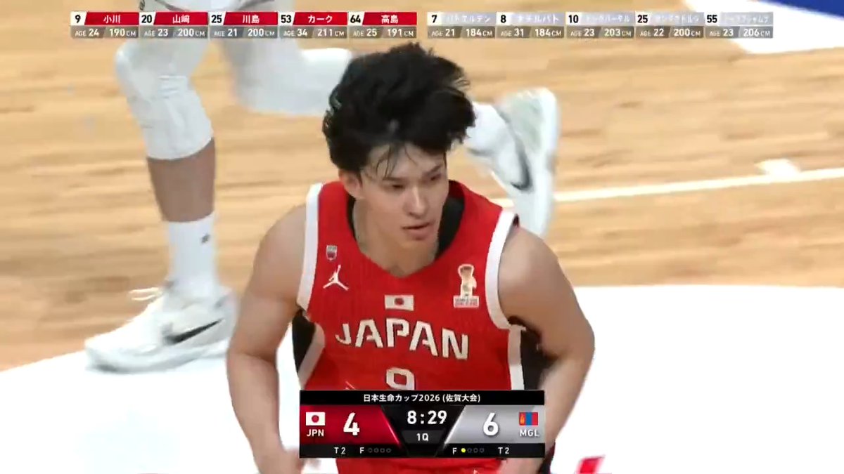 206cmの相手に負けないオフェンスリバウンド😤 #9 小川がセカンドチャンスをものにする! 小川敦也/Atsuya Ogawa 📺テレビ朝日系列(地上波・全国ネット)にて生放送 📡バスケットLIVE/TVer/ABEMAにて生配信 #日本生命カップ2026 #AkatsukiJapan #日本一丸