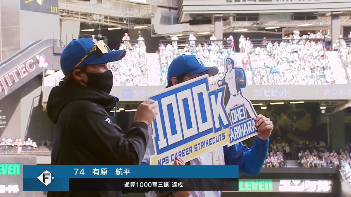 北海道日本ハム #有原航平 投手が史上161人目となるNPB通算1000奪三振達成‼️✨ 👇スマホ・テレビで試合観戦!