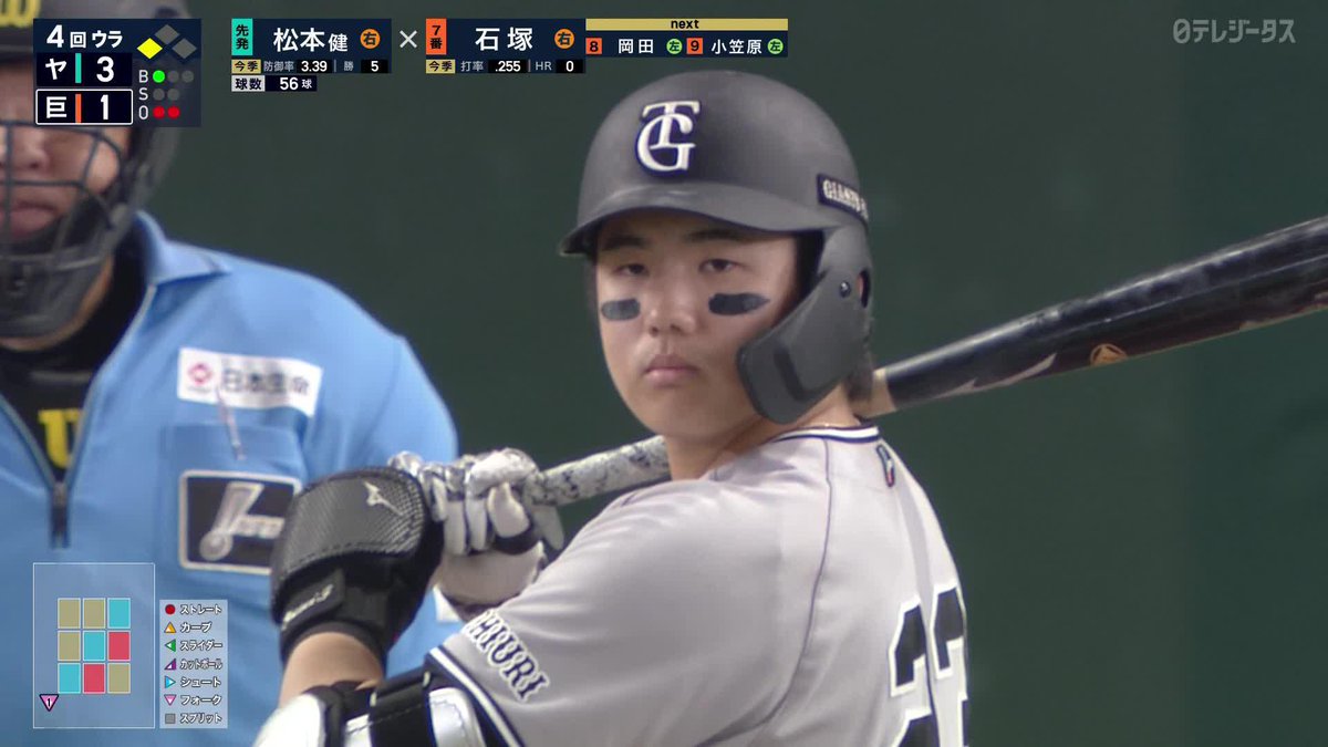 ジャイアンツの未来 石塚裕惺が見事なセンター返し 1点差に迫るタイムリーヒット ⚾️巨人×ヤクルト #ジャイアンツ #だったらDAZN
