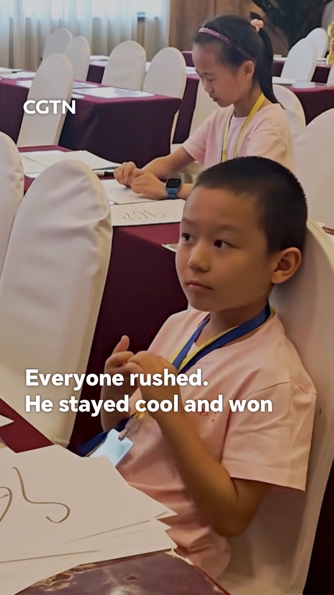 While the other contestants raced against the clock, this boy stayed cool, calm and completely in control during an abacus mental math competition. #ChinaSeen