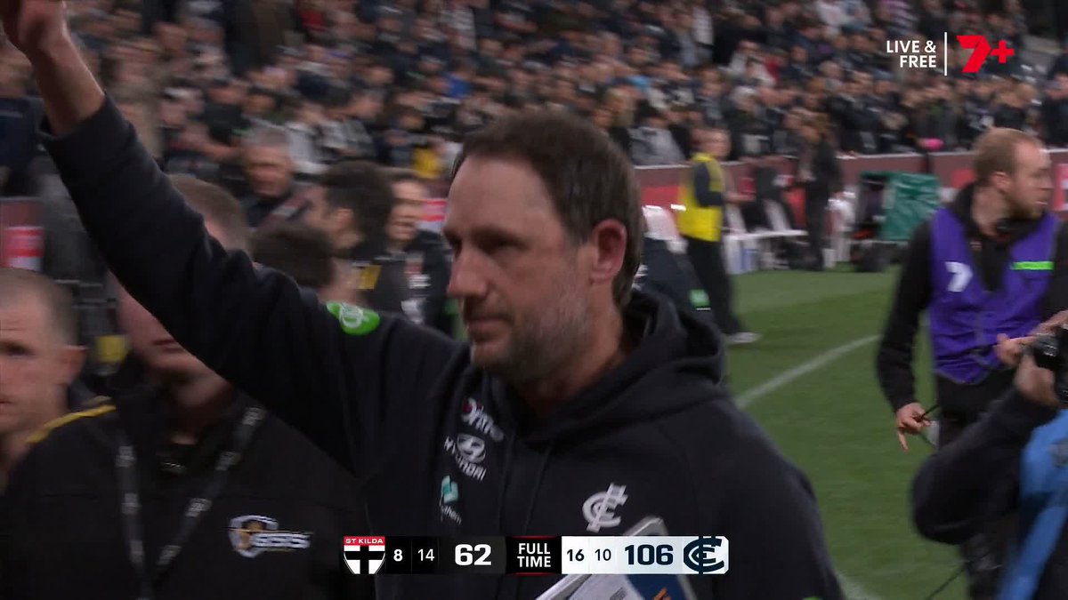 "We might have to walk him off like the King and have him on the seat.." 🗣️ Sam Walsh on Josh Fraser Tom Morris #AFLSaintsBlues