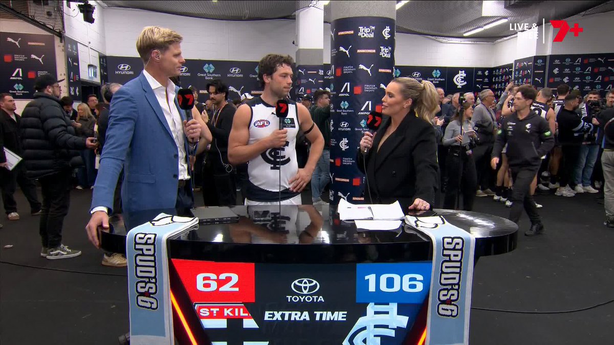 "I think my role, as weird as it sounds, I feel like I'm trying to take a bit more of a dad role.." 🗣️ Ollie Florent post-game #AFLSaintsBlues