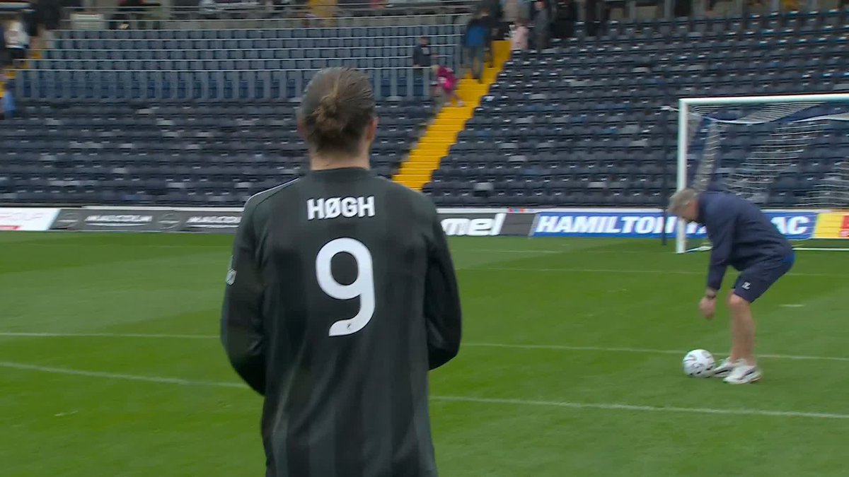 Celtic's Kasper Hogh delighted with the match ball after a first-half hat-trick at Kilmarnock ⚽️
