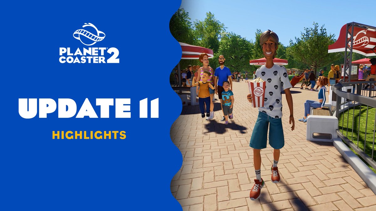 ICYMI, the Update 11 Highlights Video dropped! Featuring... Wait Time Signs 🪧 On-ride photos for tracked rides and flumes 📸 New food options - FRIES! 🍟 👉 #PlanetCoaster2