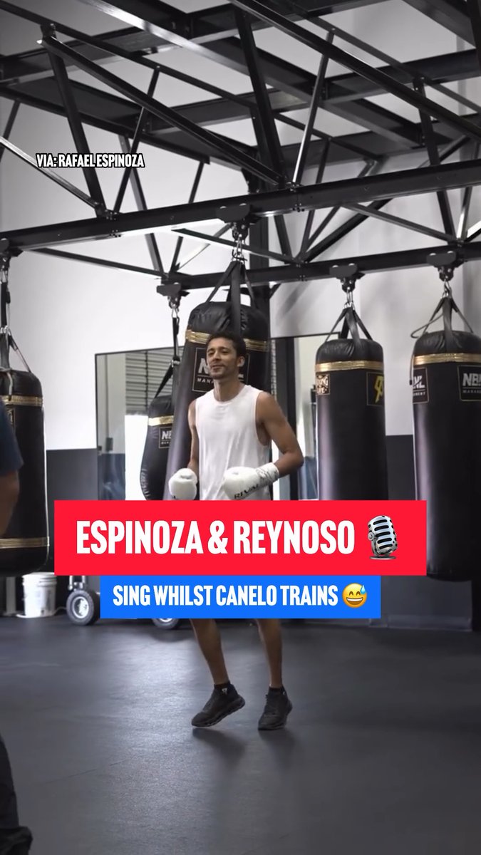 WBO featherweight king Rafael Espinoza and trainer Eddy Reynoso serenade Canelo Alvarez as he works towards his WBC title shot against Christian Mbilli 😅 #CaneloMbilli | October in Riyadh | Live on DAZN 📺