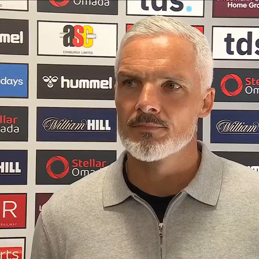 🍊 "It's a difficult result for us" Dundee United's Jim Goodwin on the 4-0 loss to Hearts ⤵️