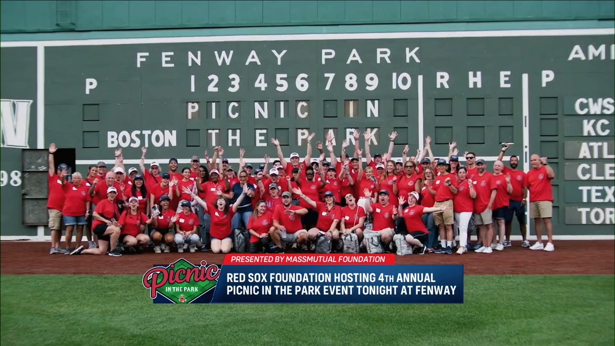 Tonight, the Red Sox Foundation is hosting their 4th annual Picnic in the Park event, treating 400 youth and their families to today's game and a BBQ dinner on the field afterwards 🥰