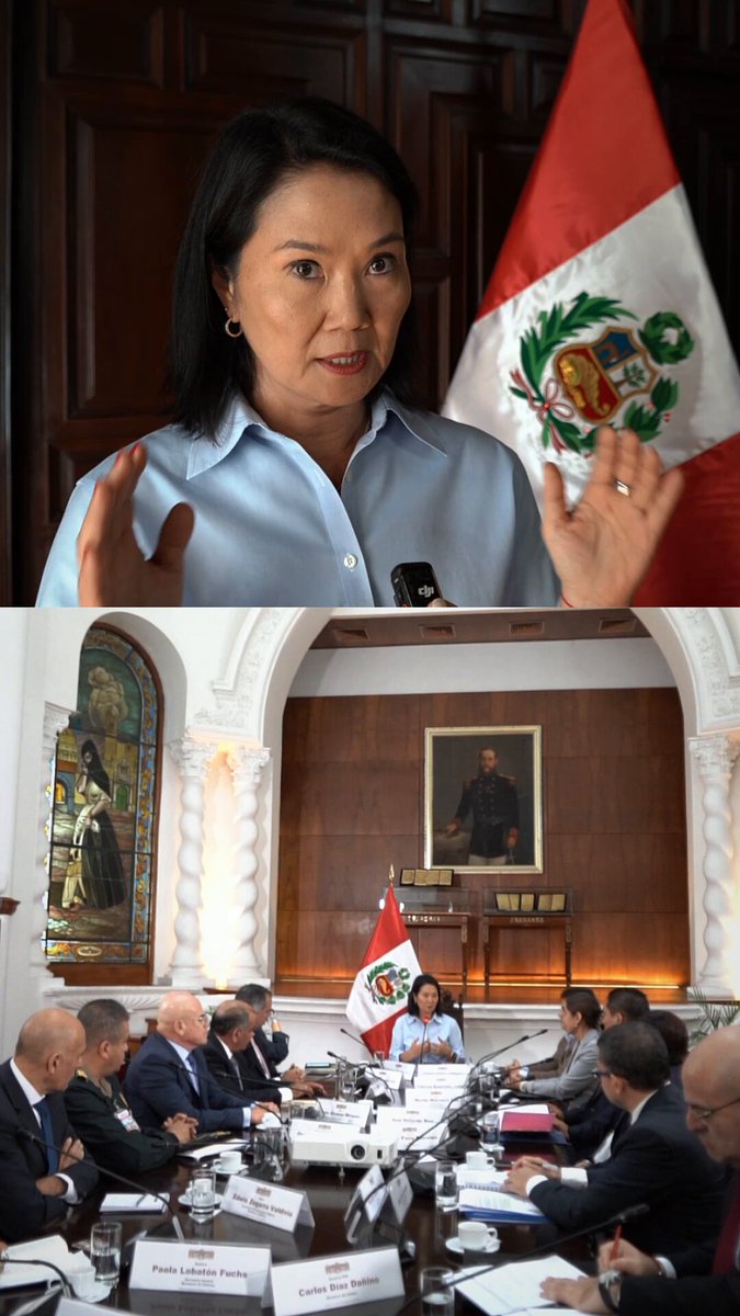 Seguridad con firmeza y unidad. 🇵🇪 La presidenta de la república, Keiko Fujimori, se reunió con autoridades del Poder Ejecutivo y el fiscal de la Nación, Tomás Gálvez, para articular una respuesta más rápida y efectiva frente a la criminalidad.
