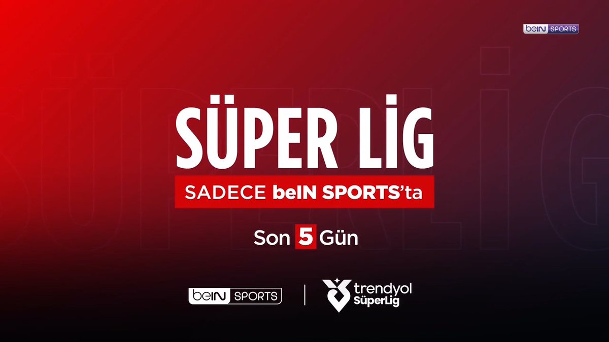 ⏳ Geri sayım tüm heyecanı ve hızıyla devam ediyor... ⚽ #TrendyolSüperLig'de 2026/2027 sezonunun başlamasına son 5 gün! #beINSPORTS