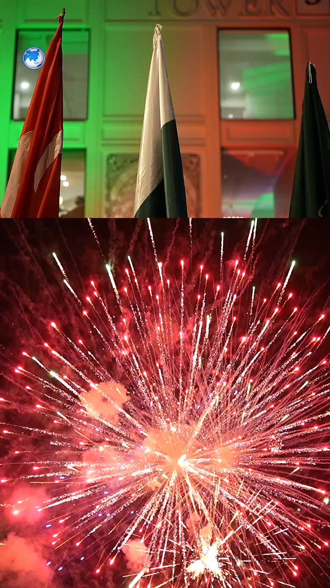 Islamabad sky lights up with colours of Pakistan, Saudi Arabia and Turkiye as thousands gather to celebrate the Makkah Defence Agreement. The Nation celebrates this historic Agreement with great fanfare and festivity 🇸🇦🇵🇰🇹🇷