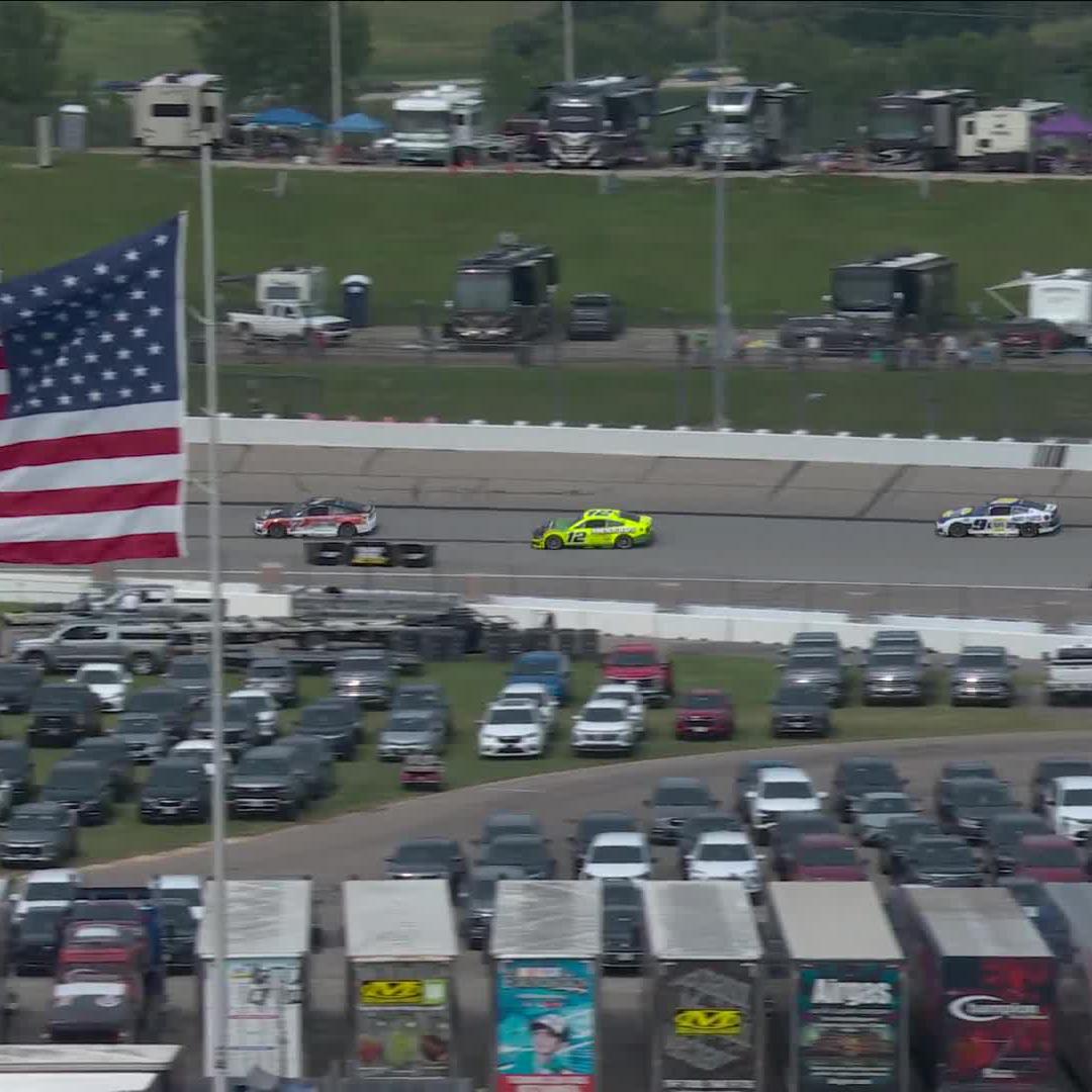 He's led every lap so far today! Ryan Blaney wins Stage 1 of the Iowa Corn 350.