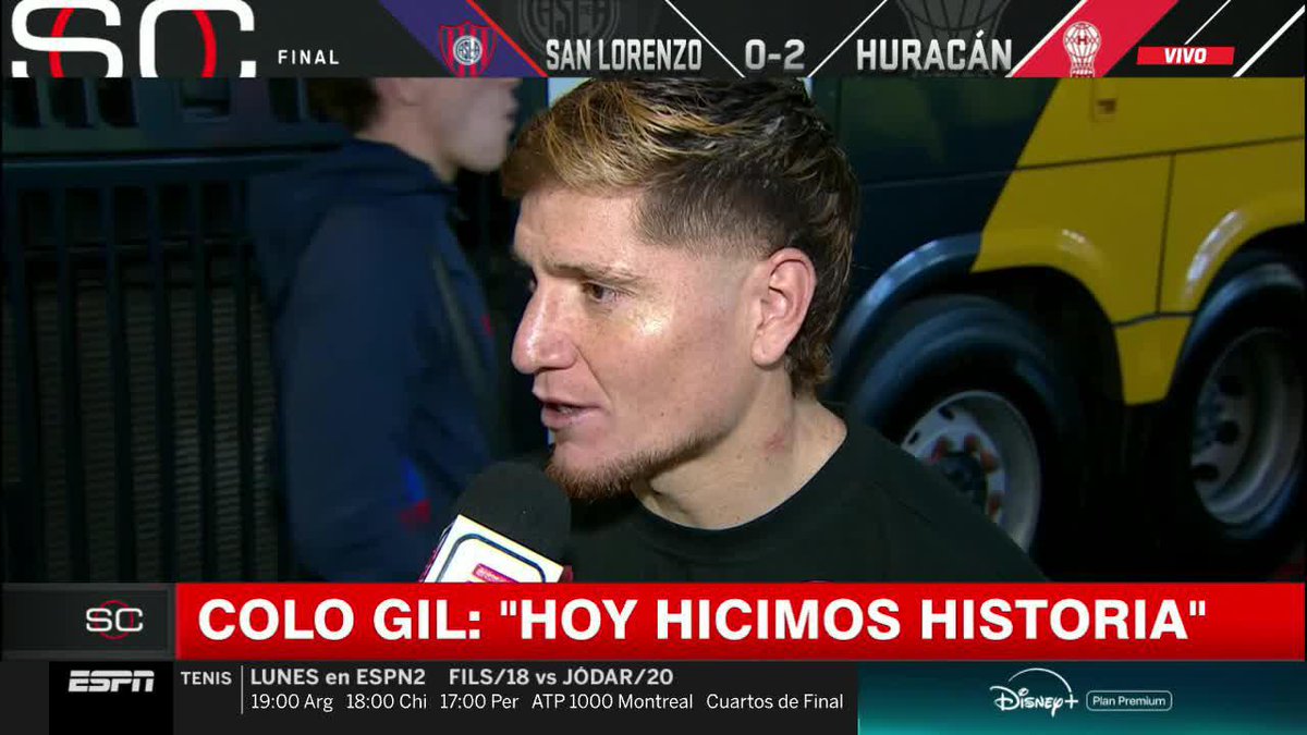 "HOY HICIMOS HISTORIA", el Colo Gil, el hombre que nunca perdió un clásico en su carrera, y la importancia del triunfo de Huracán sobre San Lorenzo en el Nuevo Gasómetro. 📺 #SportsCenter | #DisneyPlus Plan Premium