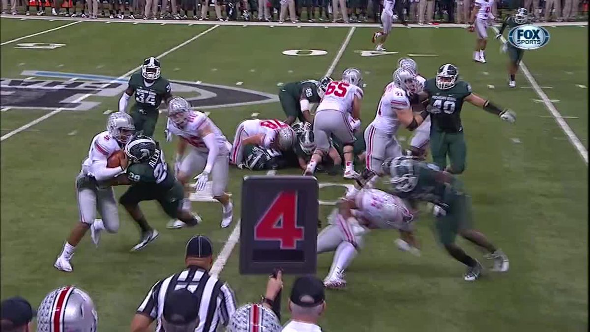 DENIED BY DENICOS‼️ We're celebrating former Michigan State Football LB Denicos Allen's birthday with his signature stop 👇