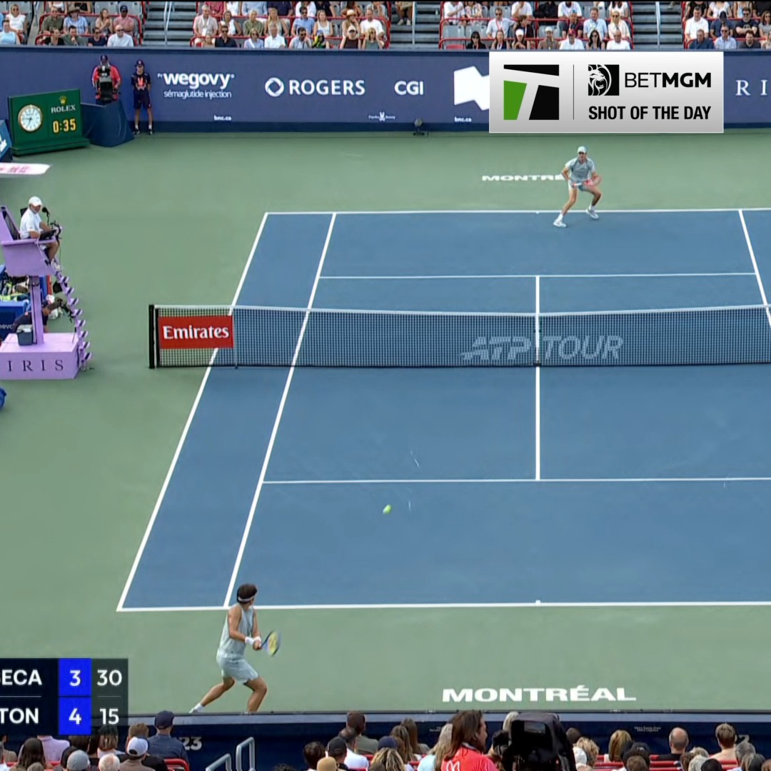 Trinity Rodman and Arthur Fils’ reactions to a TREMENDOUS forehand from Ben Shelton in his match against João Fonseca in Montreal. Appreciating the shot maker. 😮💨