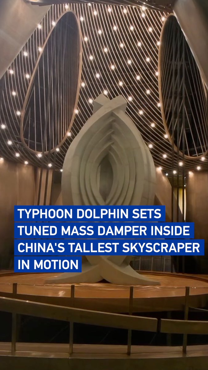 Typhoon #Dolphin sets tuned mass damper inside China's tallest skyscraper in motion