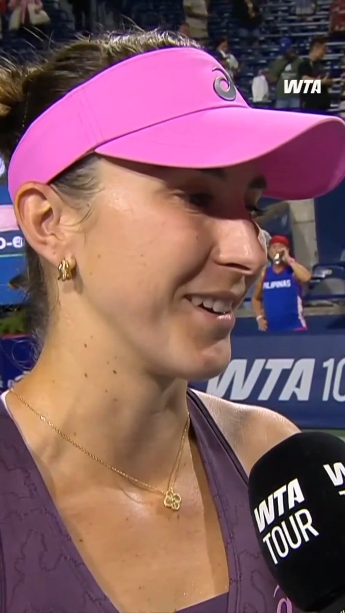 Many reasons to smile, on and off the court 💜 Belinda Bencic makes it three moms into the last eight in Toronto. #NBO26