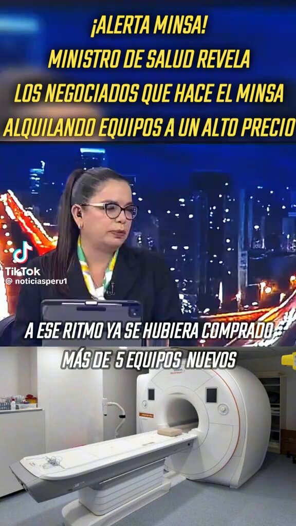 ¡Escándalo en la salud pública! El Minsa audita cuestionados contratos de alquiler de equipos médicos: pagaban S/350mil al mes por un resonador usado y defectuoso. En 4años se gastaron S/16.8M, dinero suficiente para adquirir más de 5 equipos totalmente nuevos.¿Hasta cuándo esto?