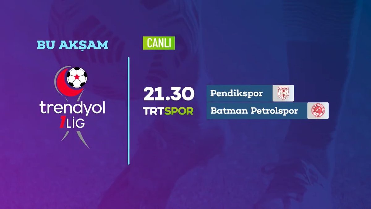Trendyol 1. Lig'de ilk hafta sona eriyor 👇 Pendikspor 🆚Batman Petrolspor ⌚21.30 📺 TRT Spor &amp; tabii spor