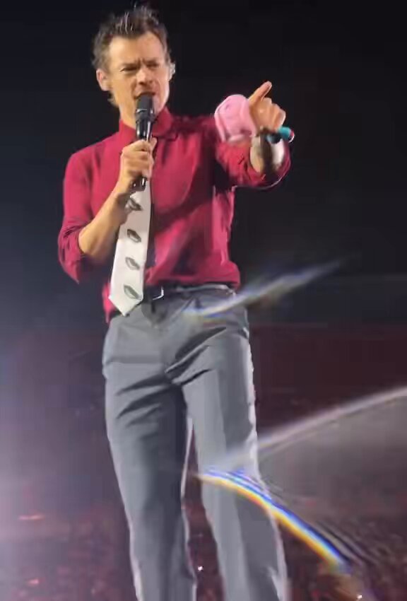 “They’re giving me one of them! Alright give that to your sister and make up with her” - Harry delighted by Mexican fans and repairing sisterly relations on stage at Estadio GNP Seguros in Mexico City, Mexico, 8 August (via jessica.pxynx)