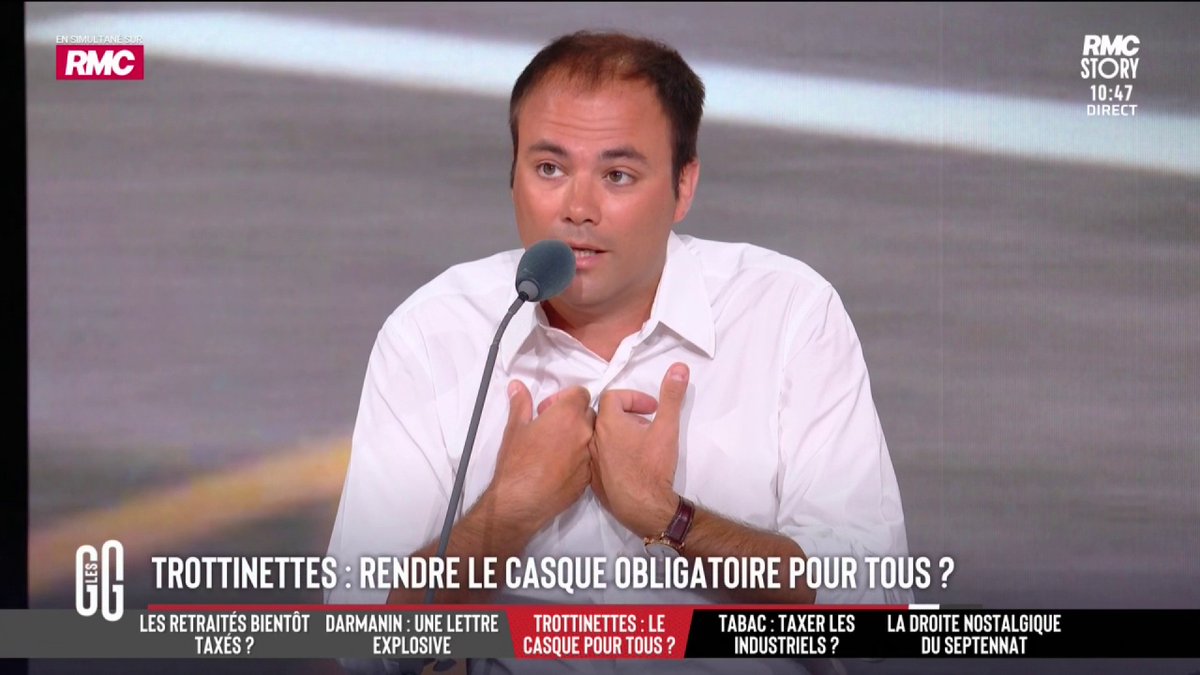 🛴 Casque et gilet fluo deviennent obligatoires à Paris en trottinette 🗣️Charles Consigny : "Il faut arrêter de faire chier les gens. Bientôt, ce sera au tour des cyclistes. On va même devoir immatriculer nos vélos pour se faire massacrer financièrement" #GGRMC