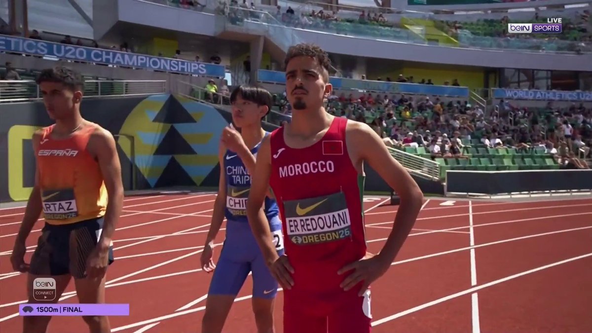 🥉🇲🇦 المغربي أسامة الرضواني يتوج ببرونزية سباق 1500 متر في بطولة العالم لألعاب القوى للشباب.