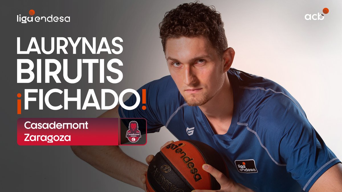 💪 Fuerza y centímetros para el juego interior del conjunto aragonés Con experiencia en la #LigaEndesa, el lituano llega al Casademont Zaragoza para la temporada 2026-27 y seguir demostrando su solidez defensiva, rebote y recursos en el poste bajo. Laurynas Birutis 😤 | #MercadoACB