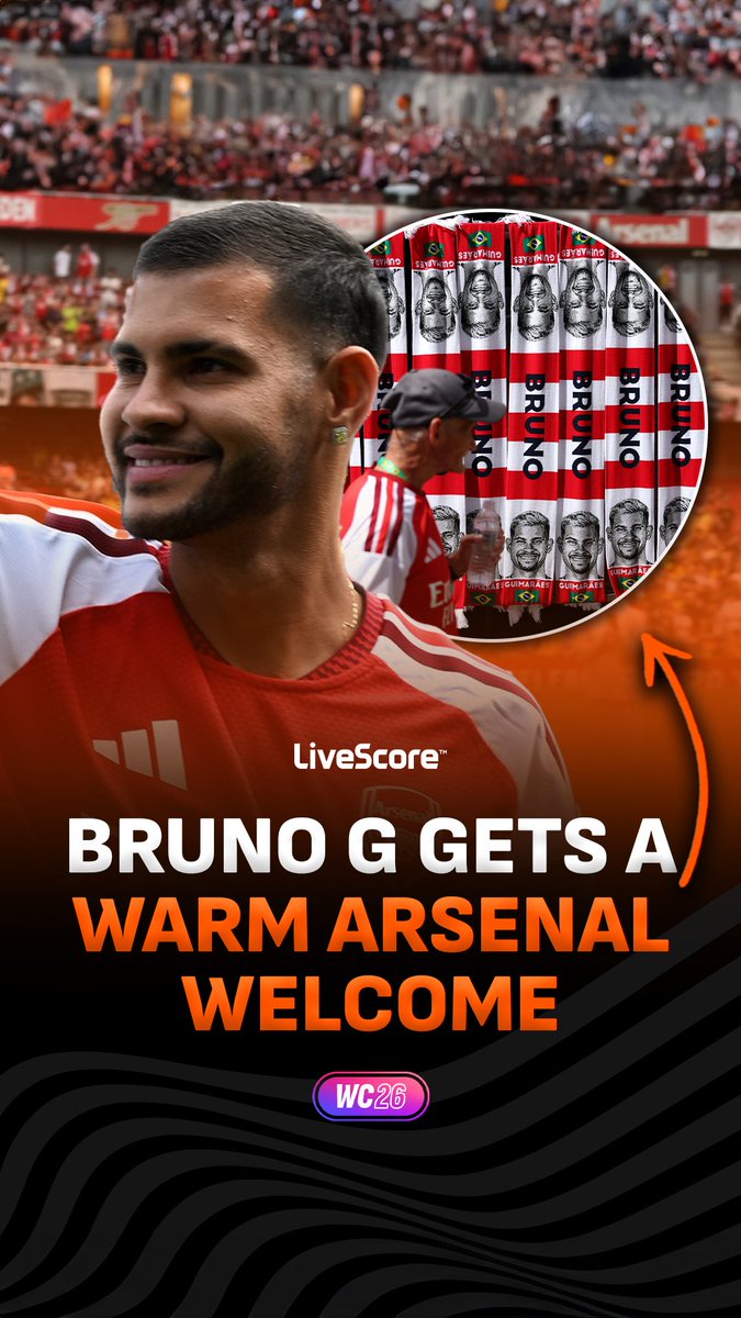 Arsenal are the latest side to get to chant the name ‘Bruno’, as Bruno Guimarães arrives at the Emirates Stadium 🔴🇧🇷