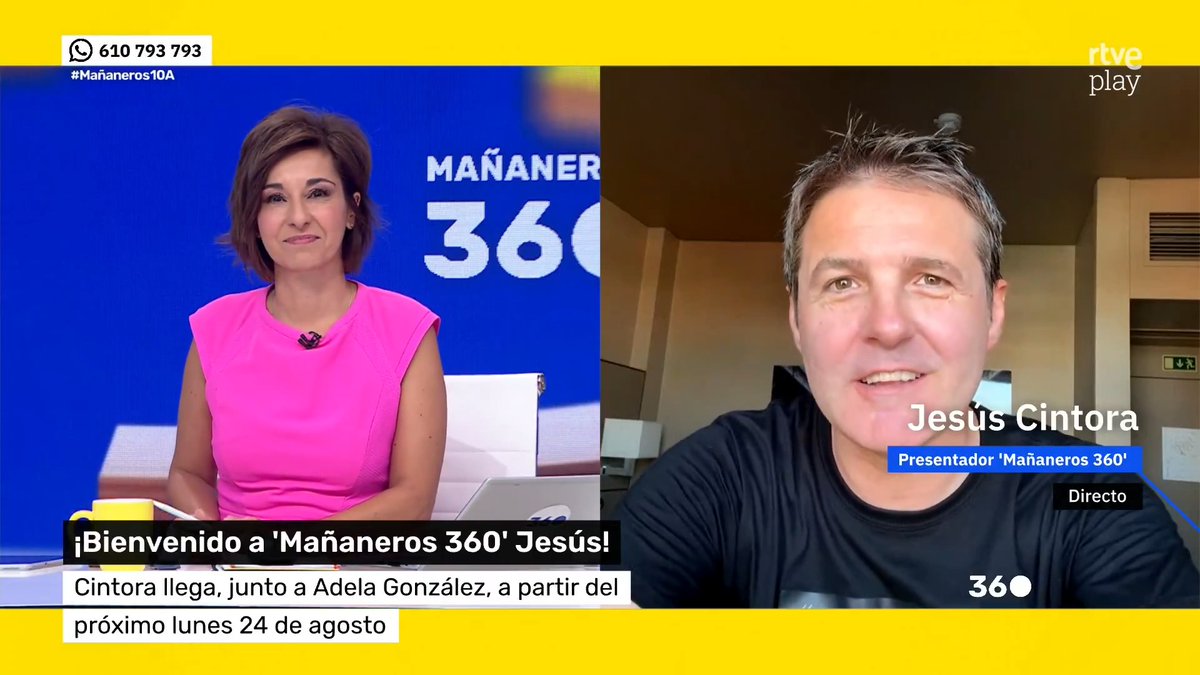 ¡Bienvenido a Mañaneros 360 Jesús Cintora! 🔵 Jesús Cintora llega, junto a Adela González Acuña , a 'Mañaneros 360' a partir del lunes 24 de agosto. 🗣️ " Estaré allí con el mayor rigor para contar lo que ocurre.