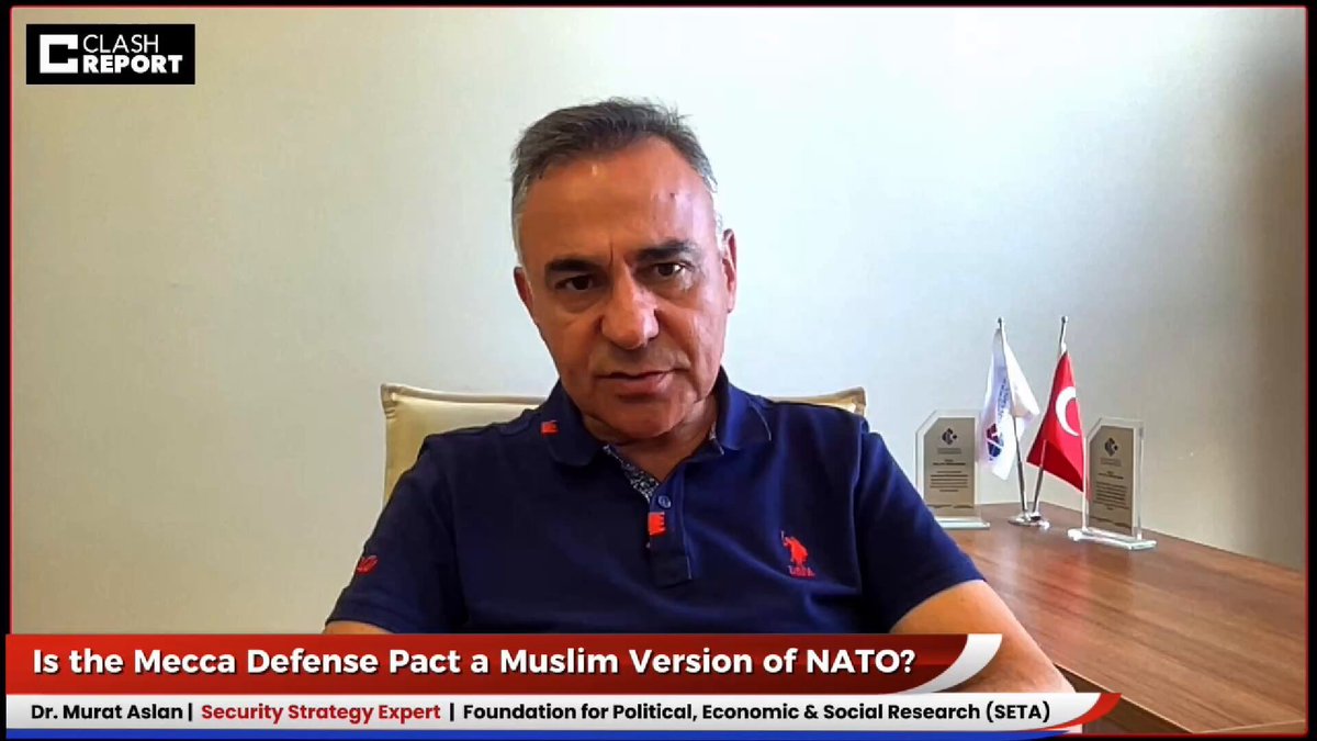 Dr. Murat Aslan (Murat Aslan) | Security Strategy Expert | Foundation for Political, Economic & Social Research (SETA): This Mecca Defense Pact is not a Muslim NATO. It is a trilateral self-defense arrangement under UN Charter Article 51. The agreement explicitly speaks of Muslim solidarity & welcomes other states to join too. Expansion into the Gulf is the natural next step. Qatar is expected. Kuwait is highly vulnerable - to Iranian attacks & pro-Iranian Shiite groups from Iraq - and will likely join as well.