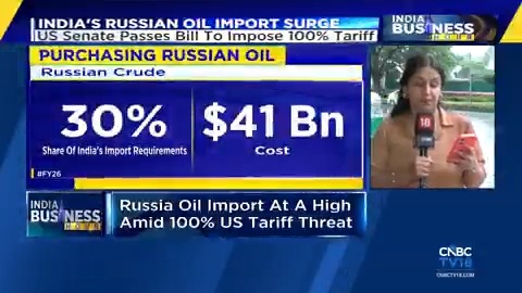 India’s Russian oil imports hit a record high for the 2nd straight month, even as Washington turns up the pressure. India bought an estimated €5.5 bn worth of Russian oil in July, while the US Senate backed a bill proposing 100% tariffs on major buyers of Russian exports, including India and China. Aishwarya decodes #India #Russia #CrudeOil #Trump #US #Geopolitics