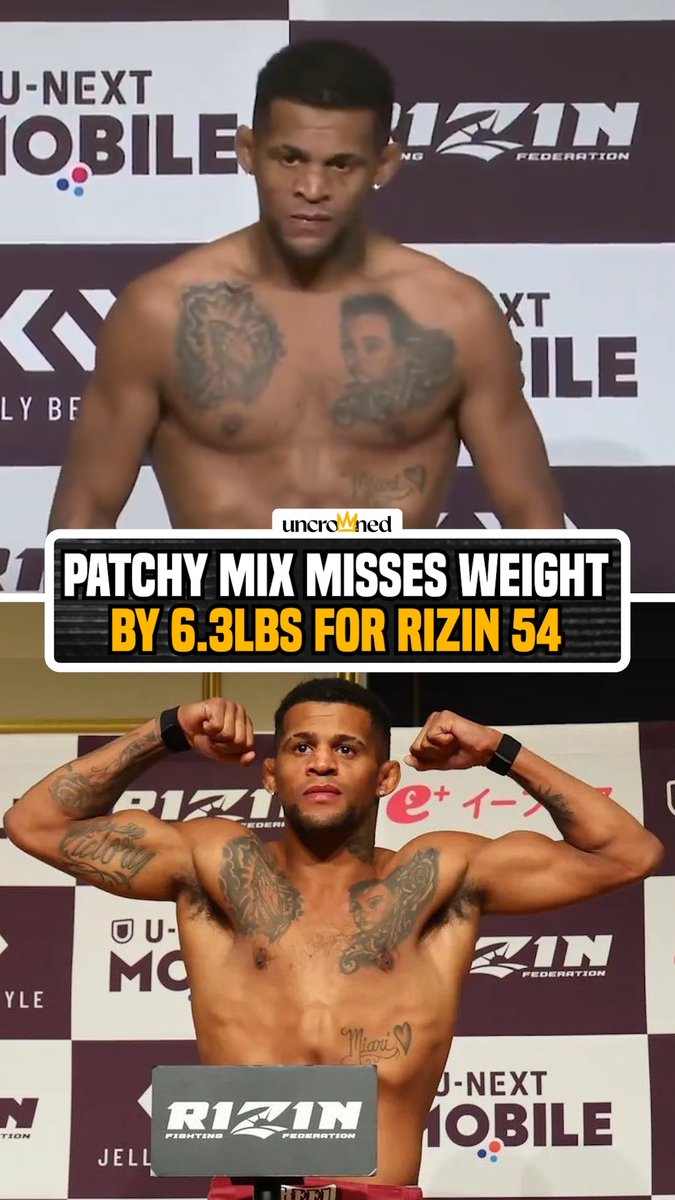 Patchy Mix misses weight for his second Rizin bout ⚖️ Mix is looking for his first win (0-3) since leaving Bellator in 2024.