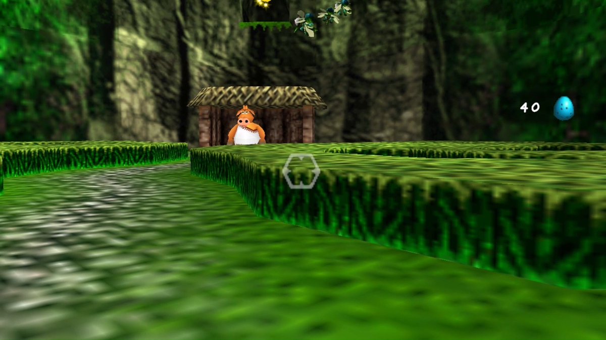 Playing without analogue sticks? No problem. New features for the Banjo-Kazooie Double Pack include: • A dedicated Tiptoe button • Fine camera rotation • Automatic camera follow • Invertible camera axes • Fine Aim in BANJO-TOOIE