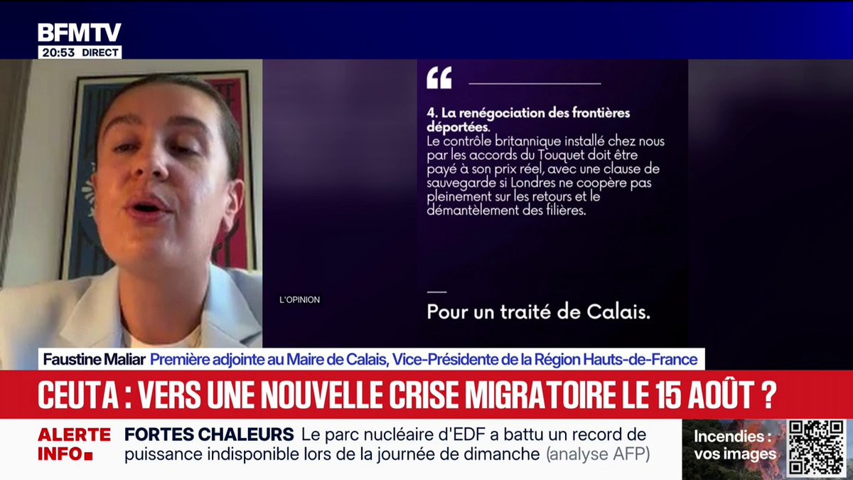 Ceuta: "À chaque fois, on parle des conséquences sans s'attaquer aux causes", estime Faustine Maliar, première adjointe au maire de Calais