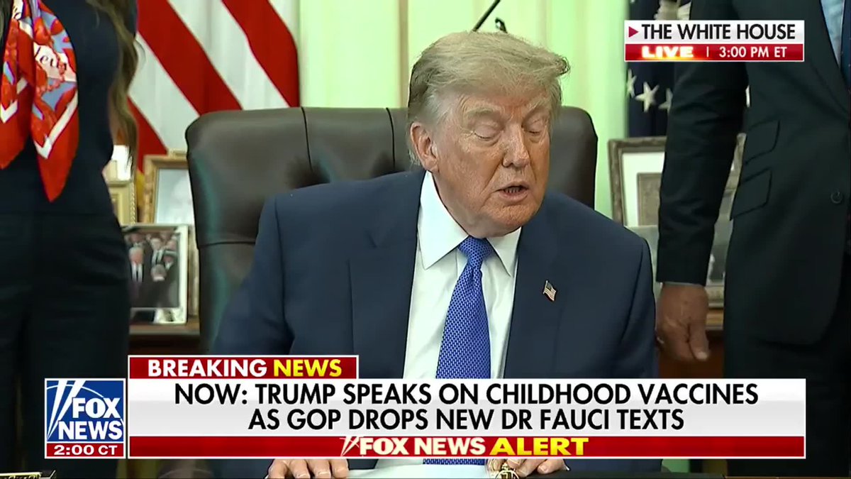 PRESIDENT TRUMP: "We're breaking up the vaccines and we're breaking them up in two time periods." "And we think we're going to have a tremendous result from doing that. Very simply." "And we're doing 20% of that at each visit and will let time elapse between visits."