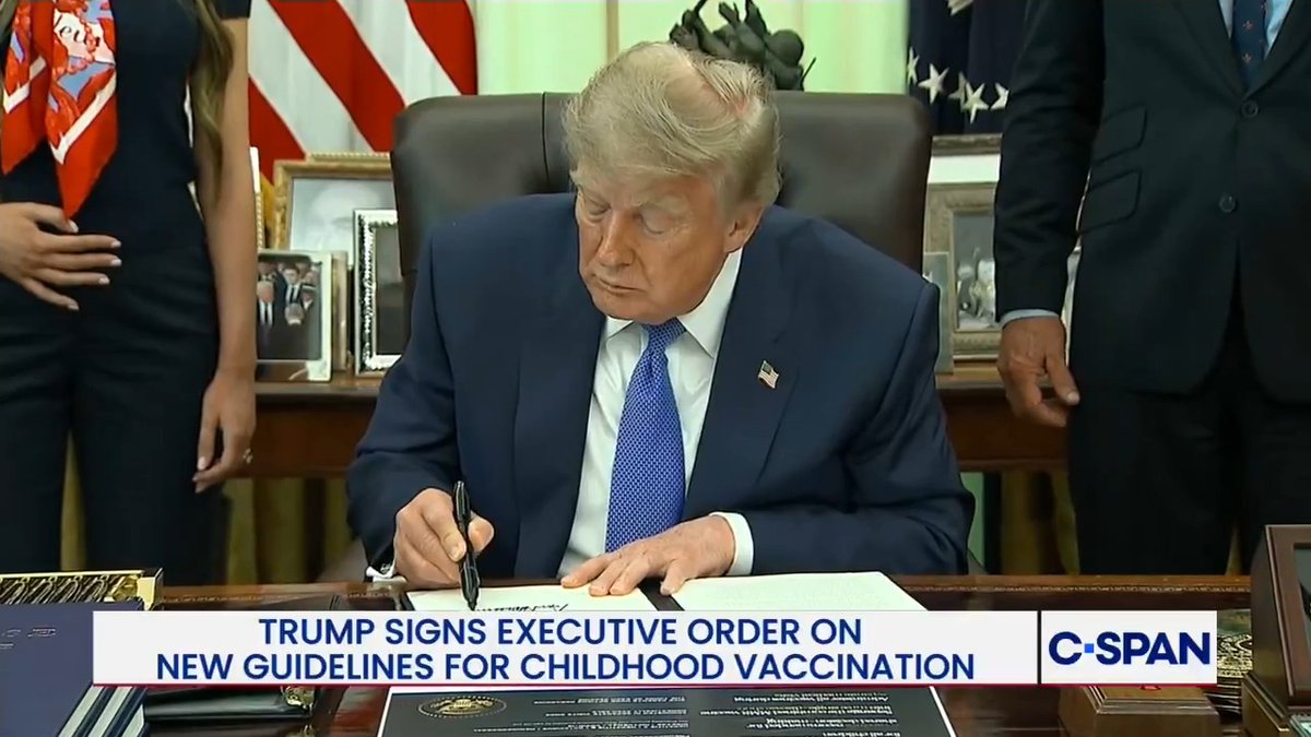 President Trump signs an executive order for fewer childhood vaccinations and to space out the vaccines.