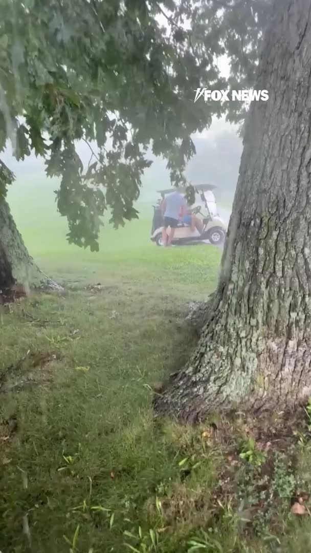 "Extremely terrifying and painful." A Cincinnati golfer captures the moment lightning strikes him as he shelters from a severe storm. Chris Schiavone says the strike knocked him to the ground and temporarily left him unable to hear or feel his body.