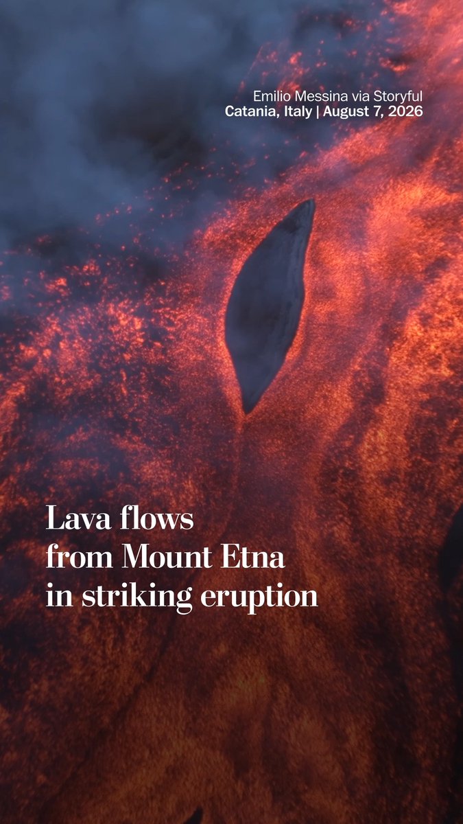 A videographer in Italy captured striking drone footage of lava flowing from Mount Etna, Europe's most active volcano. Volcanic activity intensified on Mount Etna on August 7.