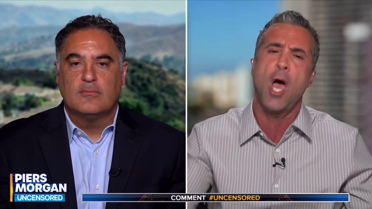 "When you say stupid s*** like 'America deserves 9/11'... NONSENSE!" Vinnie Oshana UNLEASHES on Cenk Uygur over his 'unpatriotic' nephew Hasan Piker and the Democratic Party. Watch more 👇 📺 Piers Morgan | @CenkUygur | VINCENT OSHANA
