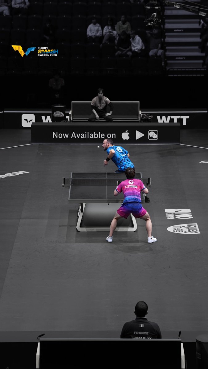 Coloring within the lines while thinking outside the box 🧠 Yukiya Uda battles past Simon Gauzy with moves like these 🤩 #EuropeSmash #TableTennis