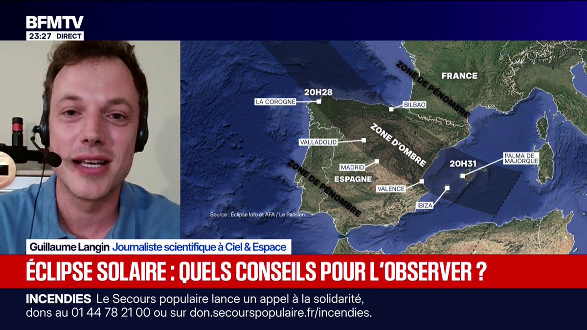 Éclipse solaire: "Une baisse de température assez brusque et soudaine", prévient Guillaume Langin, journaliste scientifique à Ciel &amp; Espace
