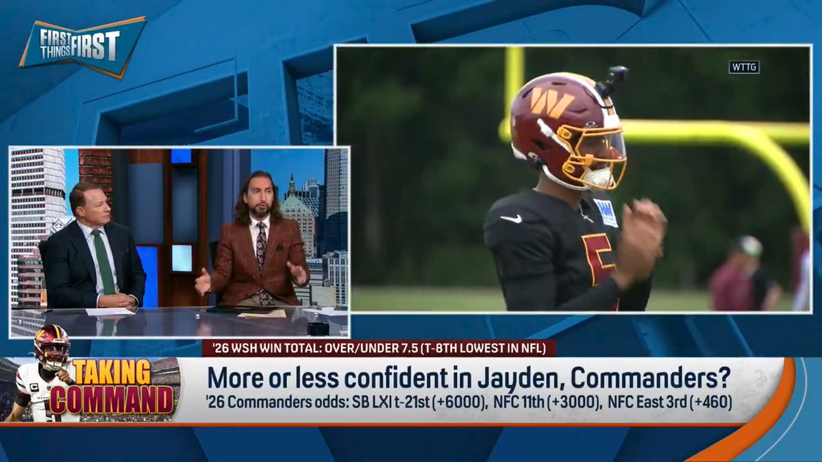 More or less confident in Jayden Daniels &amp; Commanders? nick wright answers: “I have very, very little confidence in the Commanders and I had very little before arguably their best player got hurt… On the offensive side of the ball, it is asking Jayden to do a lot.”