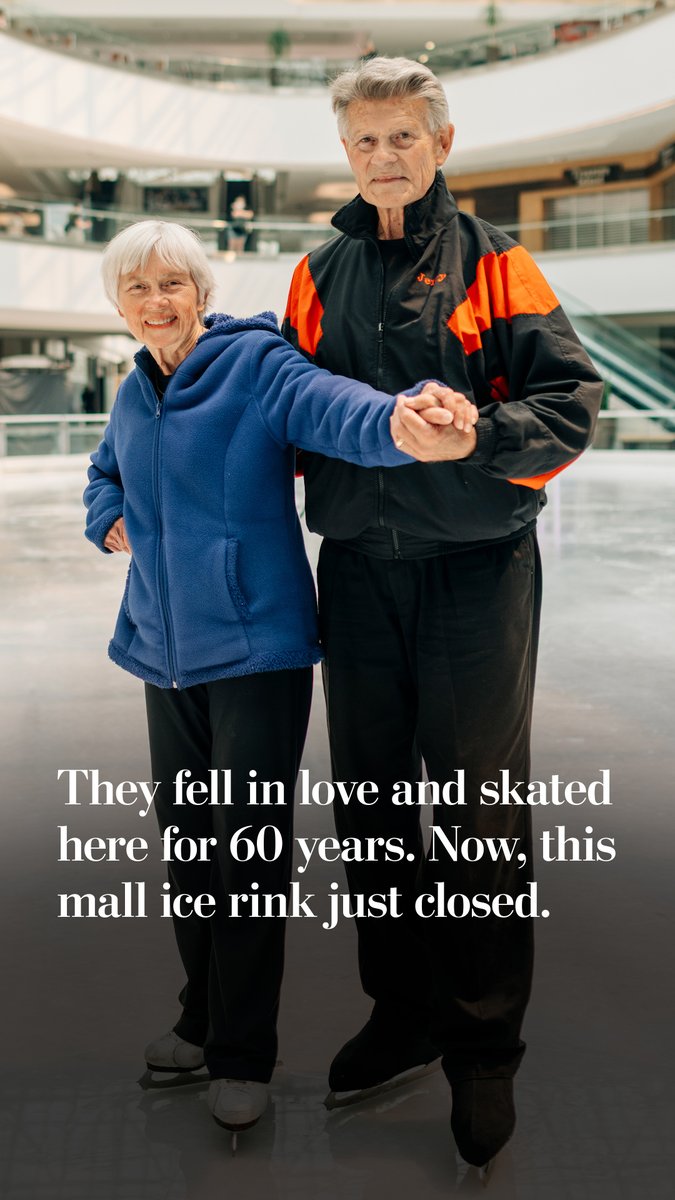 Tally and Jerry Leonard began skating together at the mall rink in 1967, and they've performed there four days per week since. But recently, the mall rink closed. As part of the closure, they performed one final routine together to Nat King Cole’s “L.O.V.E.”