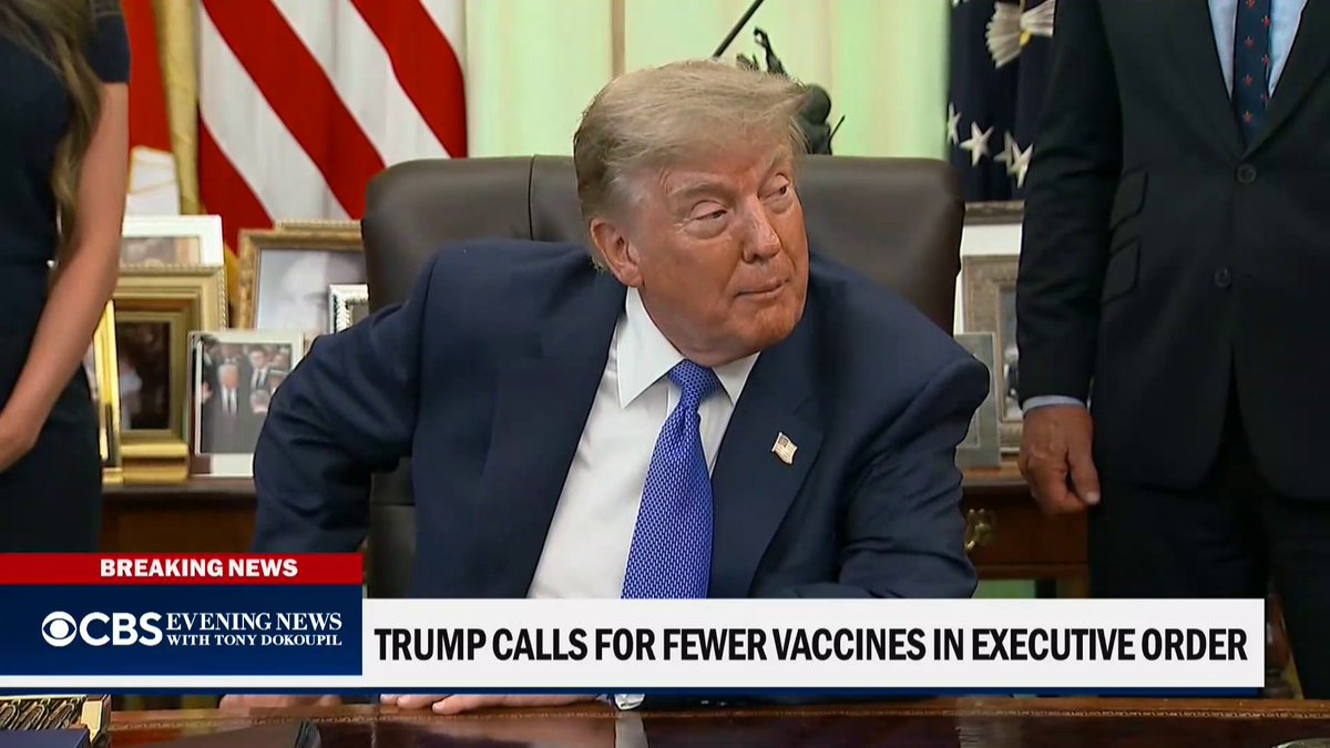 President Trump signed an executive order Monday outlining new childhood vaccine recommendations, including a plan to limit the number of vaccines routinely recommended and divide them into tiers based on risk. @EdOKeefe reports.
