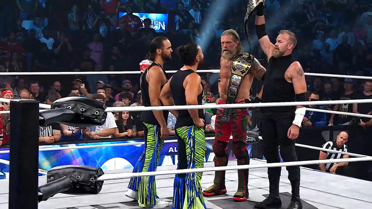 #AEWAllIn London 6pm BST/1pm ET/10am PST on PPV Sunday, 30 August AEW World Tag Team Title Jay 'Christian' Reso/Adam Copeland vs @YoungBucks Two of the greatest tag teams of all-time will fight for the AEW World Tag Team Title when the Young Bucks face Cage &amp; Cope at Wembley Stadium!