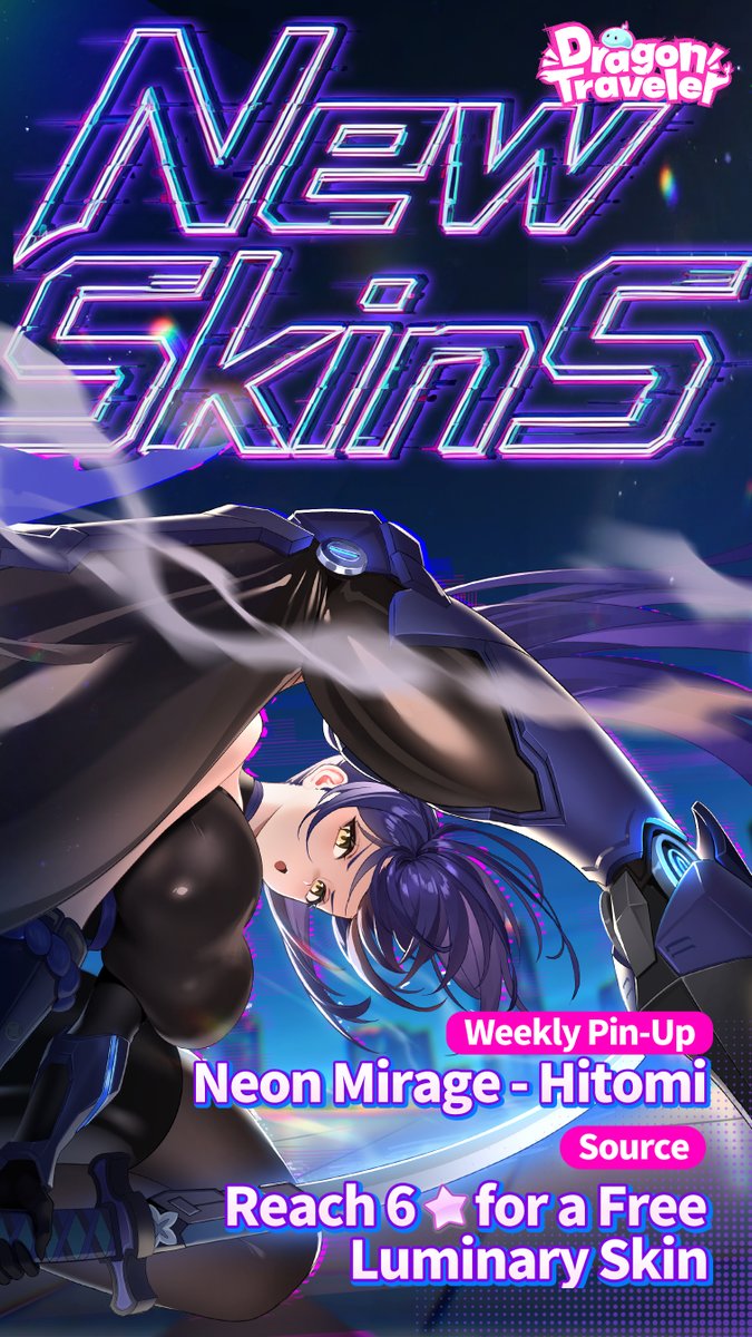 [Hitomi] The stylish entrance is just the start. Your heart is the real target! 🎁Gift Code: Hitomi 🥳Hitomi's [Neon Mirage] skin arrives August 13! ♡ Follow &amp; Share to Enter the Prize Draw!♡ 💓Rewards: $10 Amazon Gift Card x3 #DragonTraveler