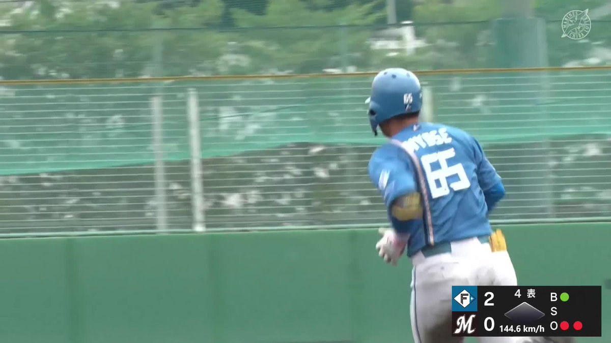 超ロマン 持ち味爆発のレフトへの一撃 明瀬諒介が豪快ホームラン ⚾️ロッテ×日本ハム（ファーム） #lovefighters #だったらDAZN